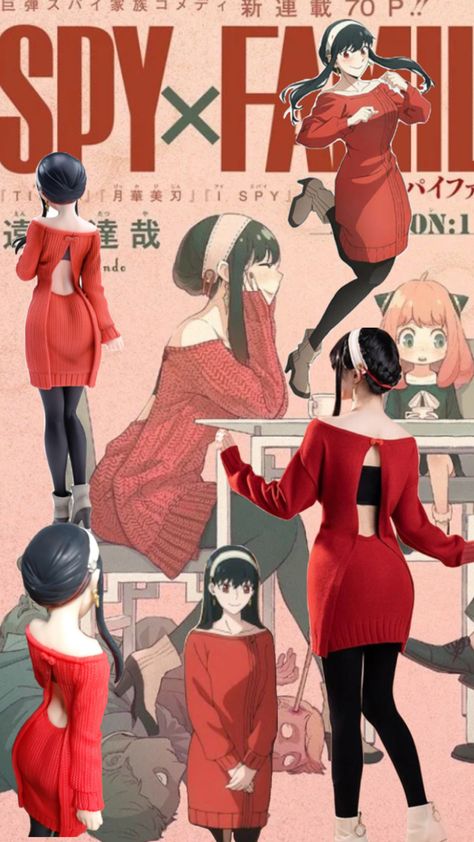 Red sweater outfit