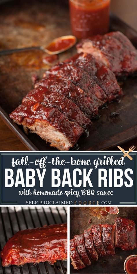 Grilled Bbq Ribs, Easy Homemade Bbq Sauce, Tuna Dinner, Boom Sauce, Babyback Ribs Recipe, Best Bbq Ribs, Grilled Baby Back Ribs, Spicy Bbq Sauce, Bbq Sauce Homemade Easy