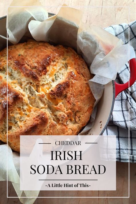 If you are looking for a quick, no-fuss way to make a delicious homemade Irish soda bread, try this easy Cheddar Irish soda bread recipe. With only a few simple ingredients, no yeast, and no need for a long rising time, you can have this savory and flavorful bread ready to enjoy in a matter of minutes. Cheddar And Herb Soda Bread, Cheddar Irish Soda Bread, Use Sourdough Discard, Easy Irish Soda Bread, Soda Bread Recipe, Irish Soda Bread Recipe, Easy Sourdough, Sour Cream Coffee Cake, Irish Soda