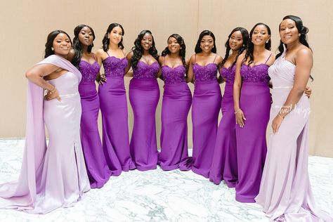 Feel all The Amazingness at Danique & Henri's Wedding in Washington Navy Flower Girl, Flower Girl Dresses Navy, Purple Flower Girl Dress, Mermaid Long Bridesmaid Dresses, Purple Girls Dress, Simple Bridesmaid Dresses, Custom Bridesmaid Dress, Elegant Bridesmaid Dresses, Purple Bridesmaids