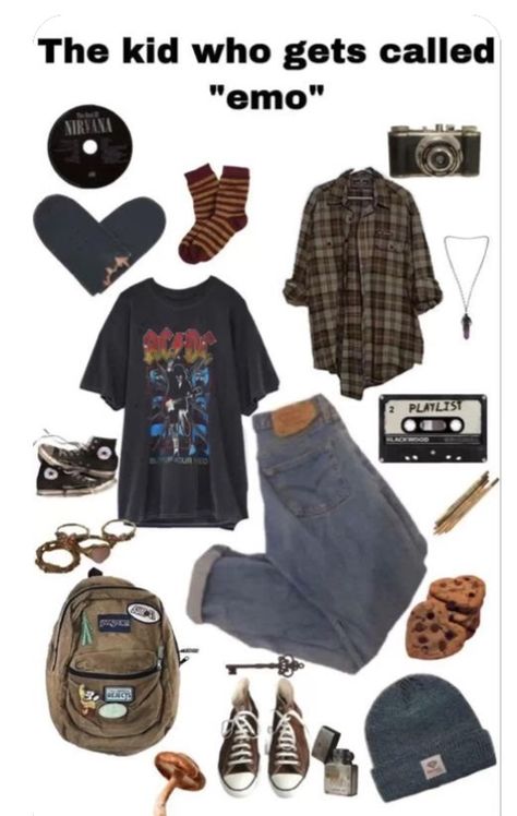 Midwest Emo Style, Midwest Emo Outfits, Outfit Ideaa, Emo Style, Midwest Emo, Big Pants, Mood Clothes, Cottagecore Outfits, Grunge Outfit