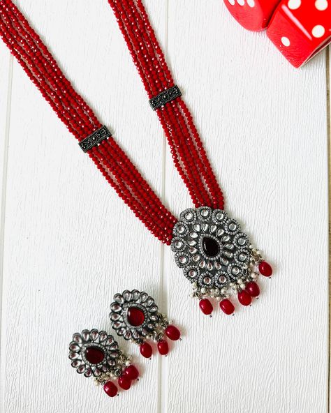 Victorian ad maroon necklace with beautiful earrings.. . . . . . .. #americandiamondring #imitationjewelry #kundanjewelry #bridaljewelry #titoesshopee #ajmer_smartcity♥️ #rajasthan #beawer #kishangarh #kekri #victorianjewelry #maroon #longnecklaceset (Titoesshopee, Ajmer, Beawer, Kishangarh, Handbags, pearl, Indian, jewellery, artificial jewellery, indiareels, viral) Maroon Necklace, American Diamond Ring, Kundan Jewellery, Victorian Jewelry, Necklace Set, Beautiful Earrings, Bridal Jewelry