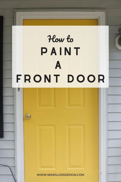 Yellow House Front Door, Yellow Front Door Colors, Front Door Decor Diy, Door Decor Diy, Paint Your Front Door, Yellow Front Door, Distress Wood, Painted Exterior Doors, Bathroom Revamp