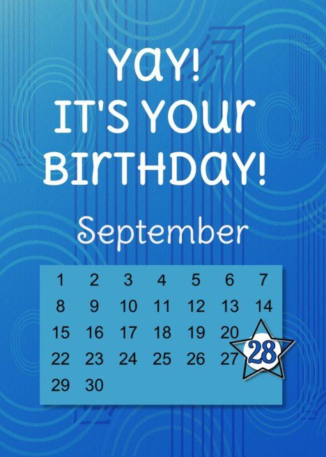 September 28th Yay It&rsquo;s Your Birthday date specific card 27 September Birthday, September Birthday Month, Happy Birthday 18th, Holiday Flyer Design, Personalized Holiday Cards, Birthday Freebies, Birthday Date, Happy Birthday Wallpaper, Hope You Are Well