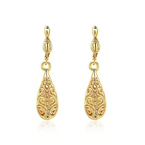 Expensive Earrings, Gold Dangling Earrings, Water Drop Earrings, Flower Ear, Hypoallergenic Jewelry, Leverback Earrings, Dangling Earrings, Gold Earrings Dangle, Gold Drop Earrings