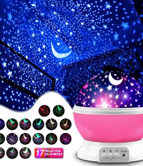 Star Projector, Night Light Lamp Fun Gifts for 1-4-6-14 Year Old Girls and Boys Rotating Star Sky Moon Light Projector for Kids Bedroom Decor Starry Night Light, Galaxy Lights, Star Night Light, Night Light Projector, Star Projector, Viria, Night Light Lamp, Bed Lights, Color Changing Lights