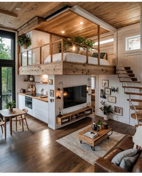 Wohne Im Tiny House, Tiny House Loft, House Loft, Tiny House Inspiration, Loft House, Hus Inspiration, Tiny House Interior, Tiny House Cabin, Tiny House Living