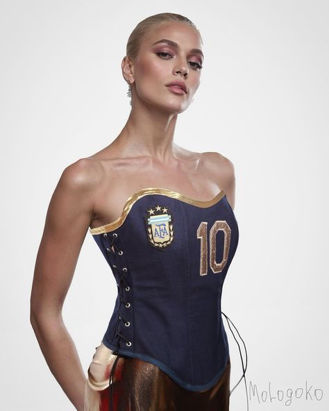 #10 Messi for AFA FANS! ⚽️⚽️⚽️ Just added a stunning new piece to my sports team apparel collection! Check out this corseted top representing the Alpha Argentinian Football Association. Paying homage to the legendary #10, the glorious Messi. Whether on the field or off, Messi continues to inspire with his brilliance. ⚽️💙 #Messi #CorsetTop #SoccerApparel #SoccerStyle #FootballJersey #Messi10 #SoccerLegend #EuropeanSoccer #SoccerPlayer #MessiMagic #SportsFashion #SoccerFanatic #SportyChic #St... Soccer Number, Corset Bustier Top, Sports Team Apparel, Date Night Fashion, Dresses Date Night, Corset Bustier, Nfl Dallas Cowboys, Bra Cup Sizes, Kids Couture