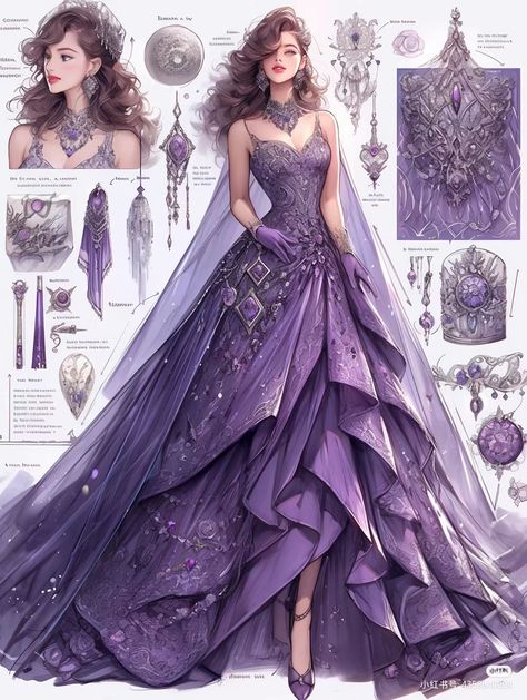 Dreamy Gowns, Dress Design Drawing, Fantasy Dresses, Fashion Drawing Dresses, Dress Design Sketches, Fashion Illustration Dresses, Dress Sketches, Fantasy Gowns, Pretty Prom Dresses