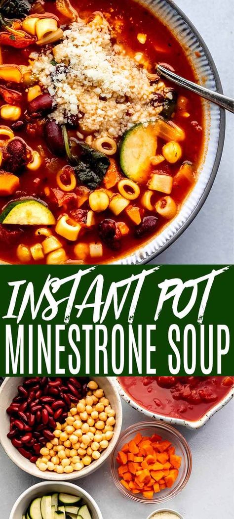 Minestrone Soup Instant Pot, Soup Instant Pot Recipes, Instant Pot Minestrone Soup, Instant Pot Recipes Healthy Family, Instant Pot Minestrone, Instant Pot Recipes Healthy, Soup Instant Pot, Instant Pot Recipes Vegetarian, Vegan Instant Pot Recipes