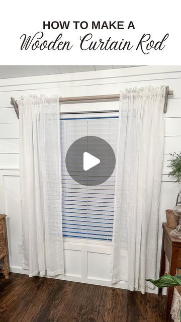 Kassie / Georgia Girl on Instagram: "WOODED CURTAIN ROD DIY I’ve been making these affordable curtain rods for years and now you can too! This is a super easy DIY that anyone can do. Here’s what I used: - 2 wood corbel brackets (Home Depot) - 1 1/4” dowel rod (Home Depot) cut to your window width. My window is 4 ft wide so I did a 5ft rod. You want some overhang on each side. **Most hardware stores will cut them to length for you. - Stain/Paint color of your choice. (I used Varathane Flagstone) - Liming wax (Amazon) - 2” hole saw bit & a Drill Position the hole saw bit in the middle of the bracket and just a little bit over the top so your rod slips down into the hole easily. Drill hole. Sand any roughness if needed. Apply stain or paint and let dry. Once stain is dry, I applied lim Varathane Flagstone, Curtain Rod Diy, Homemade Curtain Rods, Corbel Brackets, Liming Wax, Wooden Curtain Rods, Affordable Curtains, Wood Curtain Rods, Diy Curtain Rods