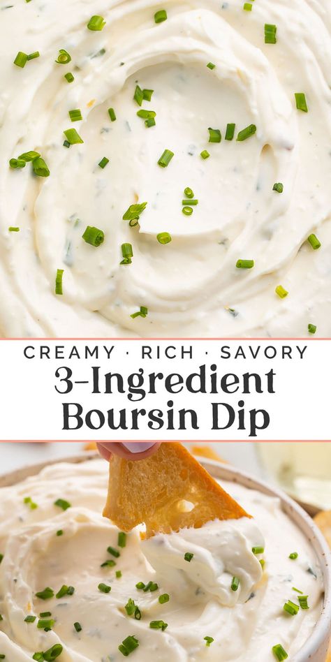 Whipped Boursin Cheese, Best Dip For Veggie Tray, What To Make With Boursin Cheese, Dip With Baguettes, Dips With Boursin Cheese, Recipes With Boisin Cheese, Boursin Cheese Ball Recipe, Boursin Crescent Rolls, Boursin Appetizers Appetizer Recipes