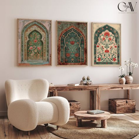 Paintings For Office Wall, Middle East Home Decor, Classical Wall Art, Art And Interior Design, Art Print Living Room, Morrocan Wall Art, Earthy Boho Dining Room, Bedroom Art Wall Ideas, Modern Middle Eastern Interior Design