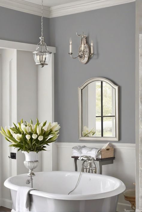 Coventry Gray, Charm, Benjamin Moore, Timeless Beauty Silver Mist Benjamin Moore, Coventry Gray Benjamin Moore, True Grey Paint Color, Benjamin Moore Paint Colors Gray, Benjamin Moore Coventry Gray, Coventry Gray, Light Oak Floors, Stonington Gray, Benjamin Moore Gray