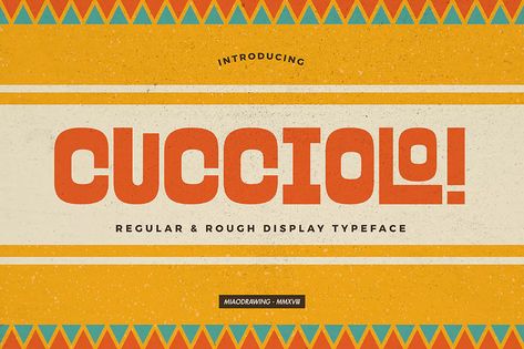 Cucciolo Typeface by miaodrawing on Envato Elements Mexican Fonts, Decorative Fonts, Travel Art Journal, Stencil Font, Title Font, Vintage Poster Design, Typeface Font, Graffiti Font, Italian Words