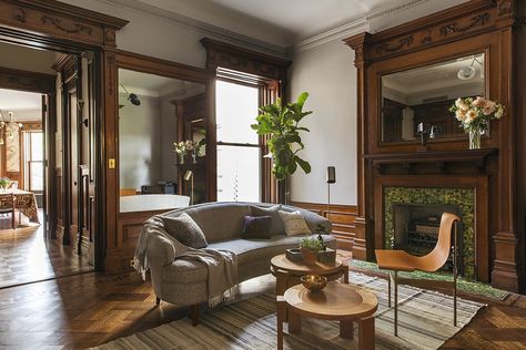 Park Slope Brooklyn -- Brownstone Interior Design by Ensemble Architecture San Francisco Fireplace, Creating Foyer In Living Room, Grand Millennial Style Home, Edwardian Decor, Vegetable Meals, Brownstone Interiors, Elizabeth Roberts, Off White Walls, Brooklyn Brownstone