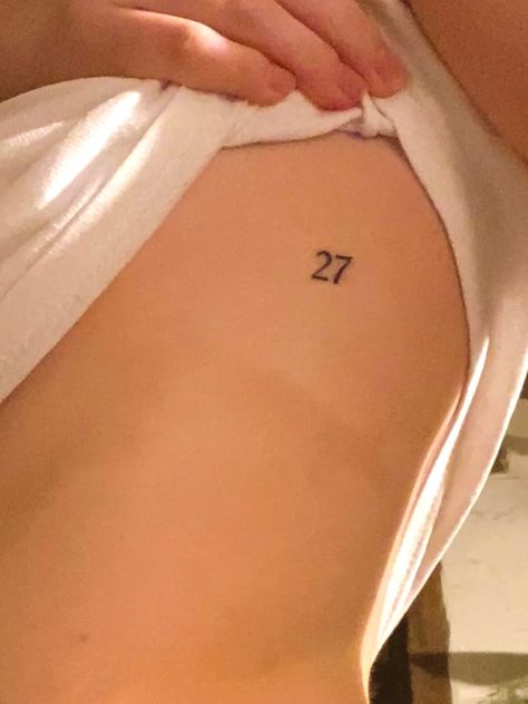 27 Tattoo Number Ideas, 27 Tattoo Number, 29 Tattoo, 21 Tattoo, 27 Tattoo, Aa Tattoos, Phrase Tattoos, Number Tattoo, Stick N Poke Tattoo