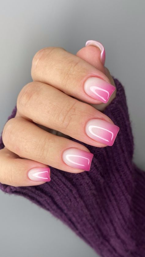 Omre Art Nails, Ombre Wedding Nails, Ombre Gel Nails, Pink Tip Nails, New Year Nails, Baby Color, Summer Nail Ideas, French Pink, Ombre Wedding