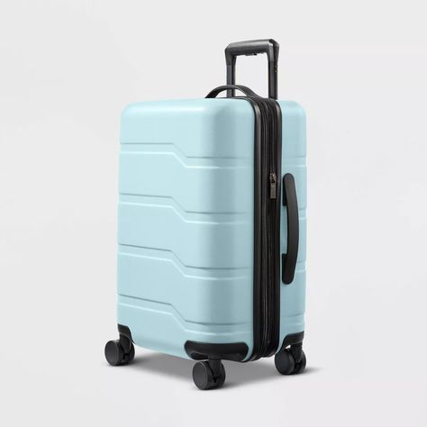 Hardside Carry On Suitcase Muddy Aqua - Open Story™ : Target Story Bags, Laptop Organization, Blue Suitcase, Cute Suitcases, Checked Luggage, Spinner Suitcase, Luggage Backpack, Bag Suitcase, Carry On Suitcase