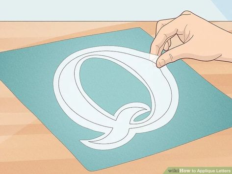 How to Applique Letters (with Pictures) - wikiHow Fun Letter Applique Template, Applique Letters Template Free, Applique Designs Free, Letters With Pictures, How To Applique, Letter Wreath, Letter Templates Free, Applique Letters, Printable Alphabet Letters