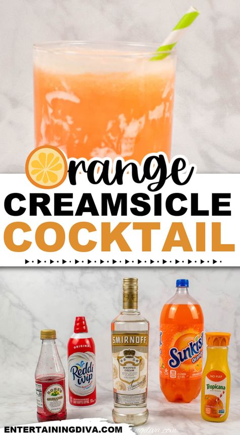 Orange Creamsicle Drink Alcohol, Orange Alcoholic Drinks, Whipped Vodka Drinks, 21st Makeup, Orange Creamsicle Cocktail, Creamsicle Cocktail, Creamsicle Drink, Orange Basket, Whipped Vodka