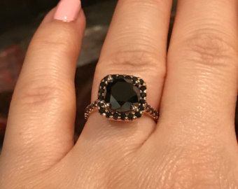 Black and White Diamond Engagement Ring 14K Black Gold Fine | Etsy Black Diamond Engagement Ring Halo, Black Diamond Engagement Ring, Black Engagement Ring, Black Diamond Engagement, Black Diamond Ring Engagement, Best Engagement Rings, Unique Engagement Ring, Diamond Engagement Ring Set, Black Diamond Ring