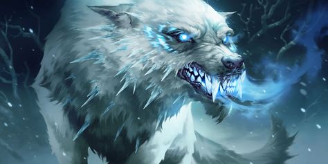 Snow Wolf, Winter Wolves, Fantasy Wolf, Fantasy Creatures Art, Fantasy Monster, Anime Wolf, Mythical Creatures Art, White Wolf, Monster Design