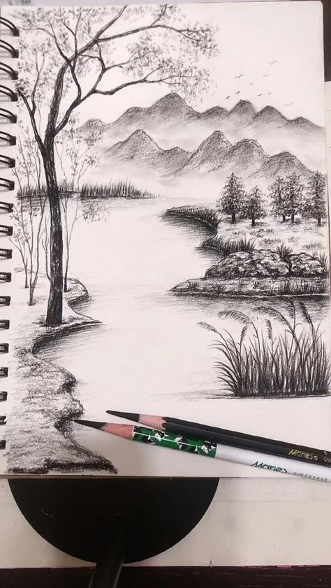 How to draw mountains with ArtBeek pencils? | Nature art drawings, Pencil drawings of nature, Drawings How To Draw Mountains, Drawings Of Nature, Pencil Drawings Of Nature, Landscape Pencil Drawings, Drawing Scenery, Seni Pastel, Mountain Drawing, Nature Art Drawings, Landscape Sketch