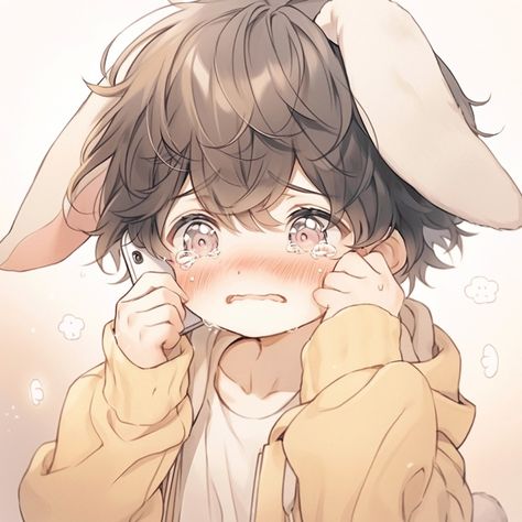 Anime Bunny Boys, Cute Anime Boy Pfp Soft, Bunny Anime Boy, Bunny Boy Pfp, Bunny Boy Art, Bunny Boy Oc, Anime Baby Boy, Chibi Bunny, Neko Boy