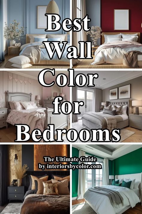 Best Wall Color for Bedrooms - The Ultimate Guide! One Painted Wall Bedroom, Bold Bedroom Paint Colors, Best Wall Colors For Bedroom, Best Color For Bedroom Walls Colour, 2025 Bedroom Color Trends, Wall Colors For Bedroom, 2024 Wall Color Trends, Bedroom Wall Colors Combination, Bedroom Colors For 2024