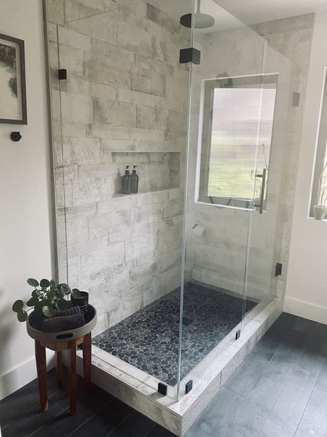 The Guy's Bath Remodel- Before & After - Northern California Style Northern California Style, California Style, Walk In Shower, Northern California, Walk In, Tile, California, Shower, Stone