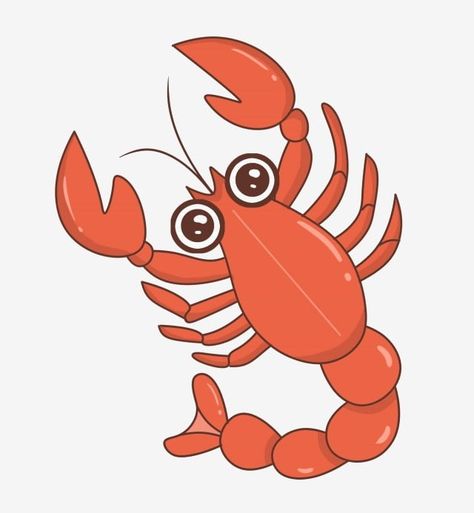 Lobster Clipart, Cartoon Lobster, Lobster Drawing, Lobster Illustration, Cute Lobster, Door Decs, Illustration Cute, Red Lobster, Cute Backgrounds