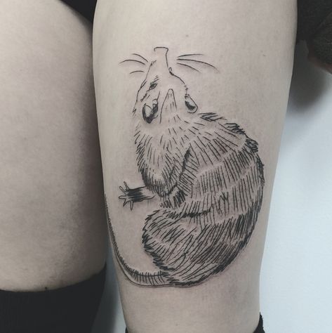 Neotraditional Opossum Tattoo, Possum Flash Tattoo, Possum Tattoo Simple, Skunk Tattoo, Possum Tattoo, Opossum Tattoo, Tattoo Goat, Aj Tattoo, Print Making Designs