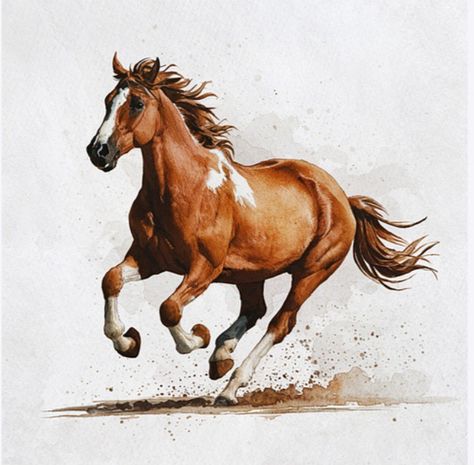 Horse Art Ideas, Horse Oil Painting, Horse Drawing, Horse Drawings, Watercolor Art Lessons, Horse Painting, Horse Art, Flower Pictures, White Art