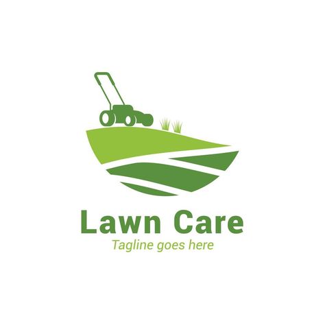 Lawn care logo design Gardening Company Logo, Grass Logo Design, Lawn Mowing Logo, Mowing Logo, Lawn Care Logo, Care Logo Design, Cart Logo, Landscaping Logo, Big Bamboo