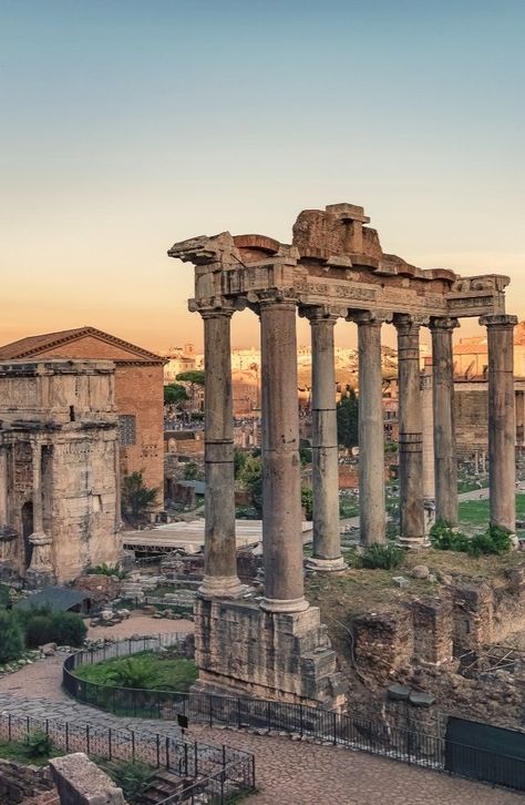 The Temple of Saturn, recognisable by its eight surviving Ionic columns, is one of the Forum’s most iconic structures. Traditionally dated to 497 BC, the temple was dedicated to the god of wealth. #Italy #Italy_travel #temple #iconic #structures #tour #trip #BenvenutoLimos Temple Of Saturn, Rome Italy Travel, Rome Wedding, God Of Wealth, Roman Forum, Italy Tours, Scenic Beauty, The Temple, Rome Italy