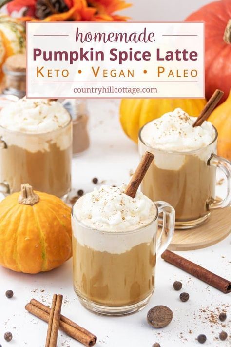 Keto Pumpkin Spice Latte, Low Carb Coffee, Pumpkin Spice Latte At Home, Vegan Pumpkin Spice Latte, Vegan Latte, Iced Pumpkin Spice Latte, Pumpkin Spice Latte Recipe, Homemade Pumpkin Spice Latte, Latte At Home