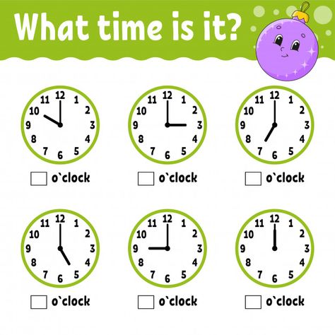 Learning Time Clock, Spelling Games For Kids, Maze Games For Kids, Clock Worksheets, Kids Worksheet, Activity Worksheet, Worksheet For Kids, Game For Children, Numbers For Kids