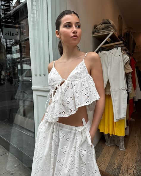 now in stores🤍 @allina.liu Allina Liu, Woman Inspiration, Beach Ootd, Spring Summer Outfits, Inspirational Women, Lace Tops, Dream Wardrobe, Summer Outfits, Spring Summer