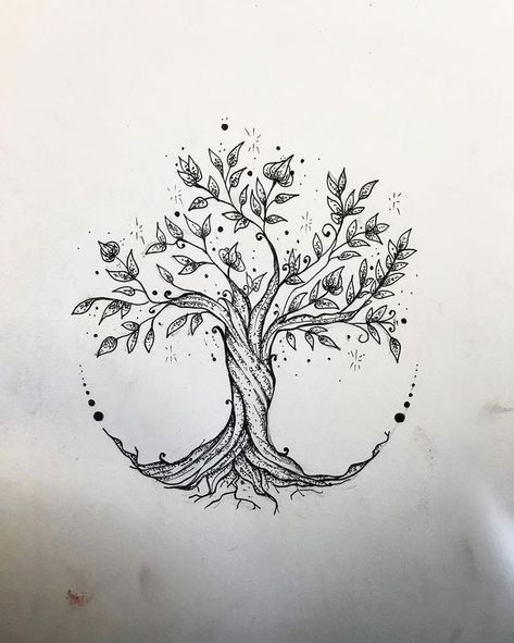 Geometric Tattoo Tree, Tato Mandala, Celtic Tattoos For Men, Family Tree Tattoo, Flower Tattoo Drawings, Tattoo Zeichnungen, Tree Tattoo Designs, Small Flower Tattoos, Inspiration Tattoos