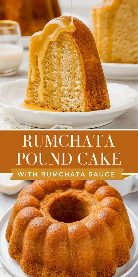 Easy Boozy Cakes, Rumchata Bundt Cake, Rumchata Cake Recipes, Vodka Cake Recipes, Rumchata Cake, Boozy Cakes, Vanilla Bundt Cake, Boozy Baking, Bundt Recipes