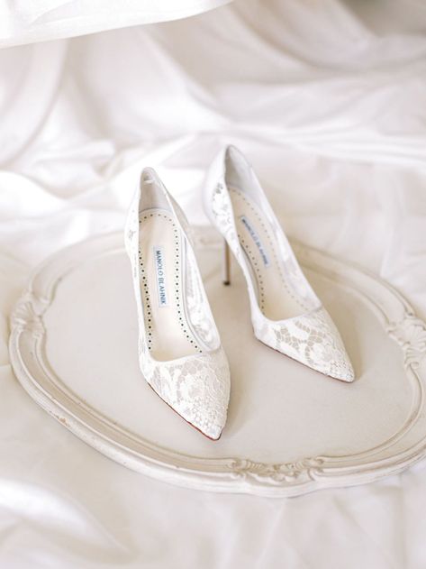 Designer Bridal Shoes, Inn At Little Washington, Manolo Blahnik Wedding, Manolo Blahnik Wedding Shoes, Dorset Wedding, Shoes Wedding Heels, Regency Wedding, Wedding Sparrow, All White Wedding