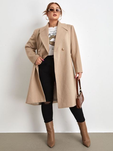 Winter Outfits Plus Size 2023-2024: 17 Stylish and Cozy Ideas - thepinkgoose.com Winter Chubby Girl Outfits, Size 16 Winter Outfits, Dinner Date Outfit Plus Size, Winter Outfits Curvy Girl, Camel Wool Coat Outfit, London Outfits Winter, Paris Outfits Winter, Winter Outfits Plus, Winter Outfits Plus Size