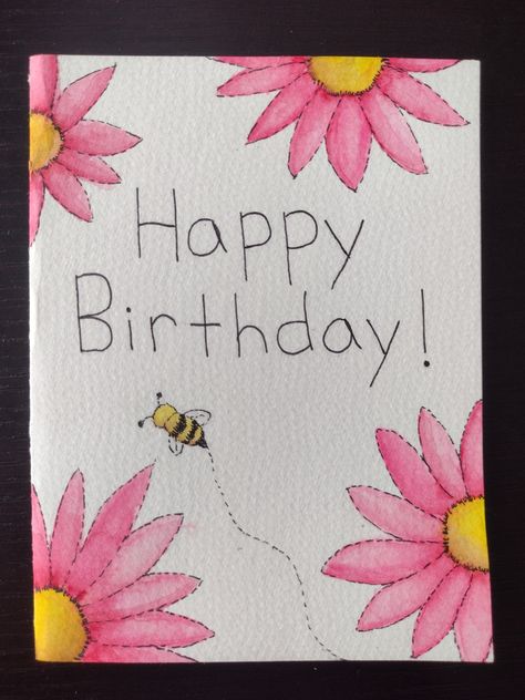 These hand-painted floral birthday cards are perfect for gifting to friends and family on their special day. Each card is made to order with your choice of flower type and color. Personalization including a name or age is also available. They are not prints and are made especially for you and your loved ones. Cute Easy Birthday Cards For Mom, What To Make For A Birthday Gift, Stuff To Make For Your Best Friends Birthday, How To Make A Happy Birthday Card, Birthday Card Ideas For A Friend, Things To Draw Your Mom For Her Birthday, Watercolor Birthday Card Grandma, Handmade Watercolor Birthday Cards, Easy Birthday Paintings