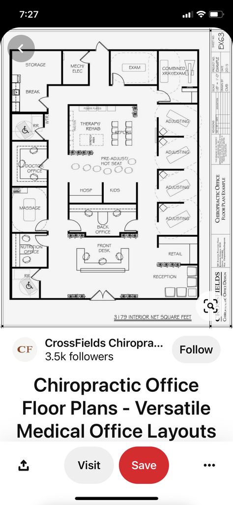 Counseling Office Floor Plan, Clinic Interior Design Plan, Massage Therapy Office Design, Med Spa Layout Design Floor Plans, Medical Clinic Design Floor Plans, Dental Office Layout, Med Spa Floor Plan, Chiropractic Office Design Floor Plans, Medical Office Reception Desk