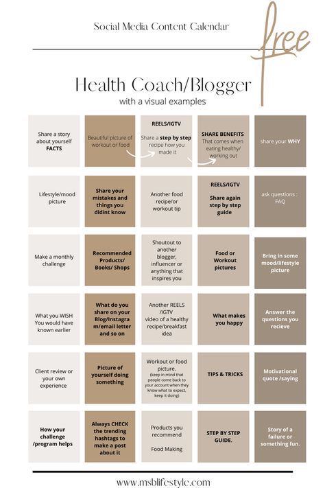 Health Coach Branding, Free Social Media Templates, Instagram Branding Design, Instagram Feed Planner, Instagram Planner, Online Fitness Coaching, Coach Instagram, Social Media Content Calendar, Health Coach Business