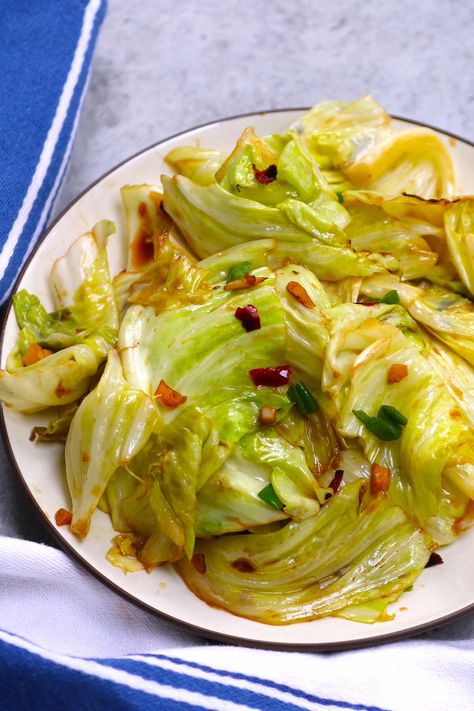 My favorite way to cook Chinese cabbage! This easy stir fry has a balanced savory, tangy, and sweet flavor with a kick of heat. The cabbage is nicely caramelized with a tender but still crunchy texture. Ready in 10 minutes, serve as a side dish to fluffy rice, noodles, or soups! Cabbage Stir Fry Recipes Vegetarian, Cabbage Recipes Chinese, Easy Asian Vegetable Side Dishes, Chinese Meals At Home, Easy Asian Cabbage Recipes, Buttered Cabbage Recipes, Noodle And Cabbage Recipes, Chinese Cabbage Recipe Salad, Asian Style Cabbage