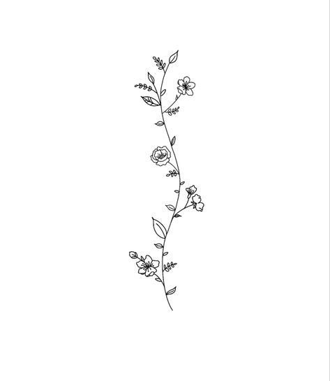 Back Tattoo Women Spine Drawing, September Spine Tattoos, Subtle Womens Tattoos, Word Tattoos For Women With Flowers, Dainty Rose Spine Tattoo, Best Friend Spine Tattoos, Small Spinal Tattoo Women, Small Floral Back Tattoo, Spine Birth Flower Tattoos