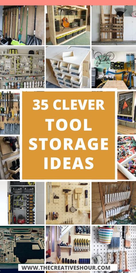 Whether you have a compact apartment, a tiny house, or a small shed, organizing your tools efficiently is essential for any DIY enthusiast. Say goodbye to clutter and wasted space with these ingenious tool storage ideas designed for small spaces. From smart solutions for apartments and tiny houses to garage and shed organization, we have the inspiration you need to reclaim your space and keep your tools easily accessible. Scrap Wood Storage Ideas Garage Organization, Hand Tool Organizer, Storage For Tools Organizing Ideas, Small Garage Workshop Storage, Diy Shop Organization, Small Shop Storage Ideas, Gardening Tools Storage Ideas, Screw Storage Ideas Garage Organization, Tool Room Storage Ideas