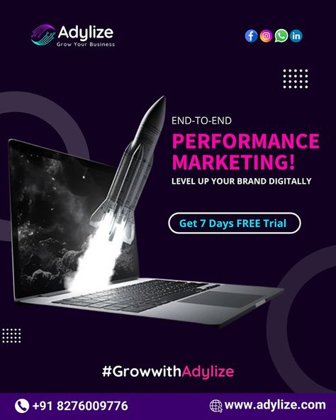 🚀 Welcome to Adylize! Transform Your Business with End-to-End Performance Marketing. Level Up Your Brand Digitally and Enjoy a 7-Day Free Trial! 🌐 #GrowwithAdylize 📞 +91 8276009776 🌍 www.adylize.com Performance Marketing, Ecommerce Marketing, Google Ads, Digital Marketing Agency, Business Growth, Free Trial, Growing Your Business, Marketing Agency, Level Up